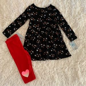 Cat & Jack 2 piece Valentines Day Bundle 4T